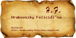 Hrabovszky Feliciána névjegykártya